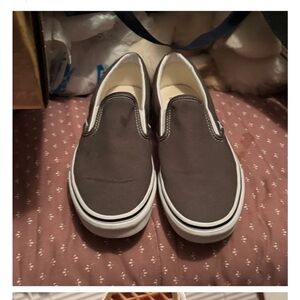 Gray slip on vans
